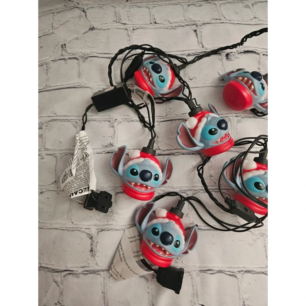 Disney Stitch LED String Lights Christmas 8.5ft Blue Red Good Blinking Holiday